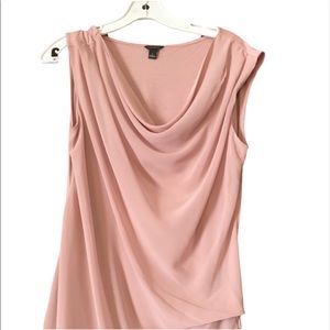 Ann Taylor pink mixed media top size L